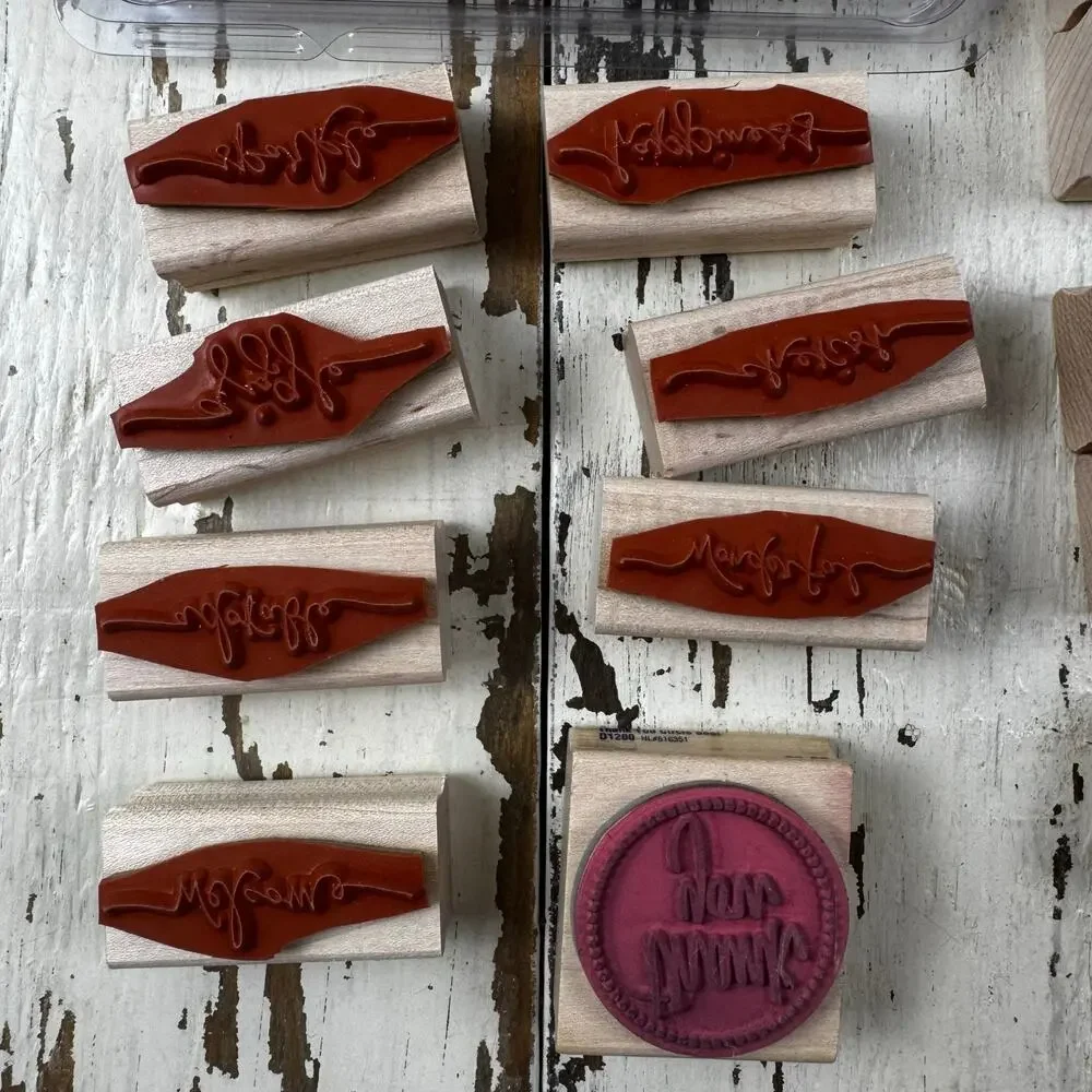 Wooden Rubber Stamps Words Sayings Warm Sayings Lot of 25 Card Making Scrapbook